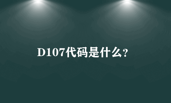 D107代码是什么？