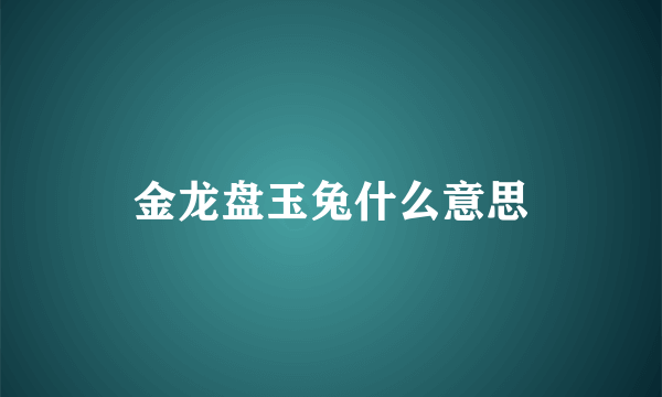 金龙盘玉兔什么意思