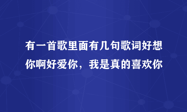 有一首歌里面有几句歌词好想你啊好爱你，我是真的喜欢你