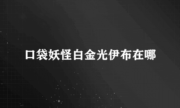 口袋妖怪白金光伊布在哪