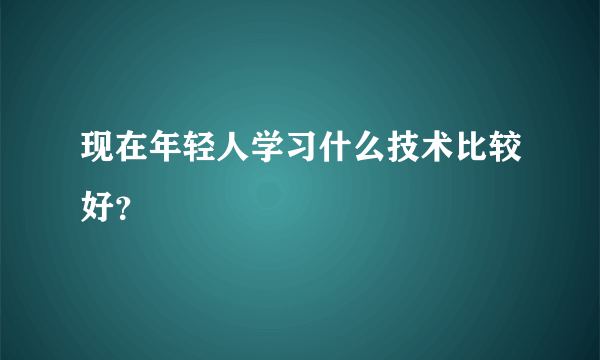 现在年轻人学习什么技术比较好？