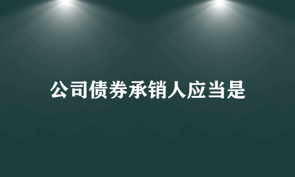 公司债券承销人应当是