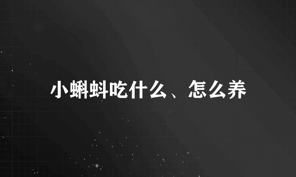 小蝌蚪吃什么、怎么养