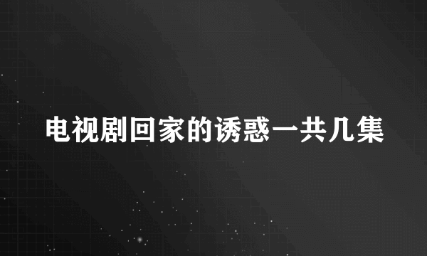 电视剧回家的诱惑一共几集