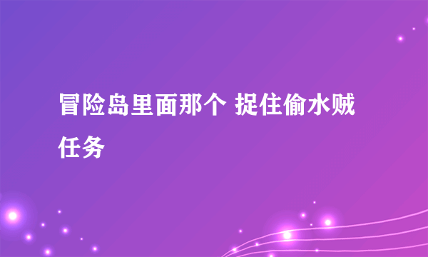 冒险岛里面那个 捉住偷水贼任务