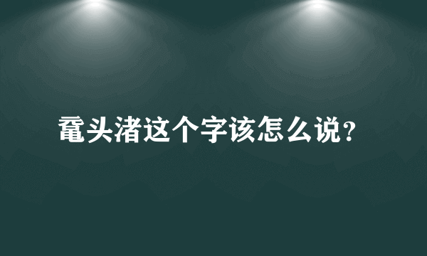 鼋头渚这个字该怎么说？