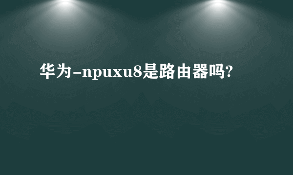 华为-npuxu8是路由器吗?