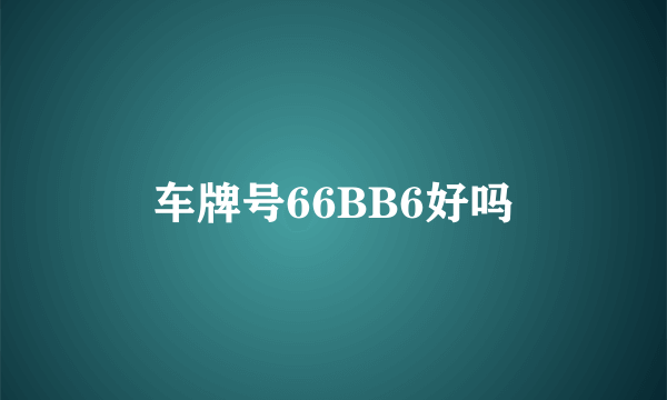 车牌号66BB6好吗