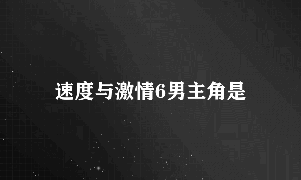 速度与激情6男主角是