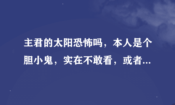 主君的太阳恐怖吗，本人是个胆小鬼，实在不敢看，或者说哪几集以后稍微不恐怖一点。