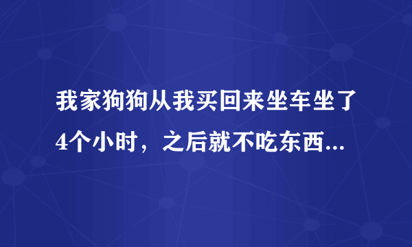 我家狗狗从我买回来坐车坐了4个小时，之后就不吃东西。还吐了。现在还拉稀。该怎么办？急需要答案