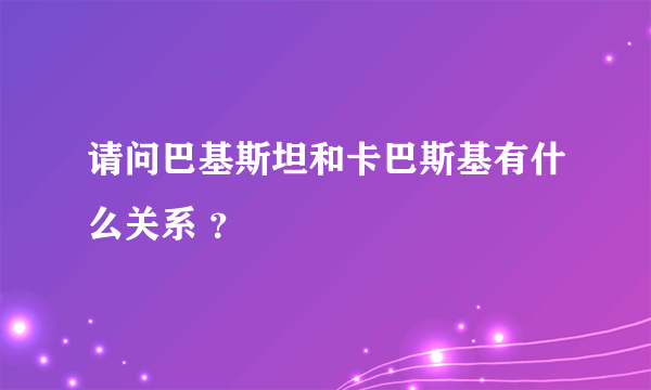 请问巴基斯坦和卡巴斯基有什么关系 ？