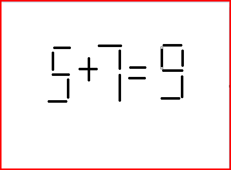 5加7等于9移动一根火柴使等式成立是什么？