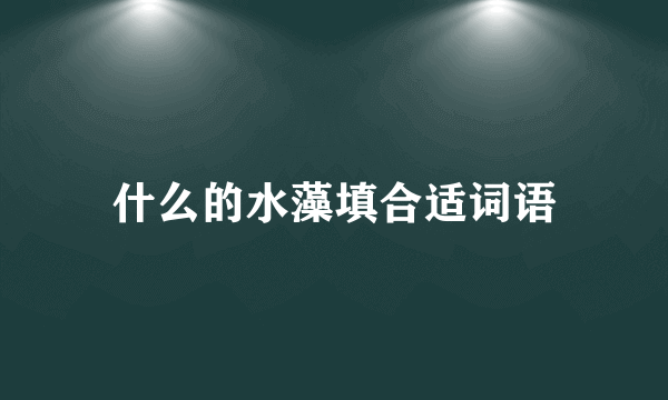 什么的水藻填合适词语