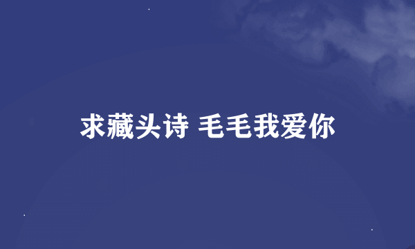 求藏头诗 毛毛我爱你