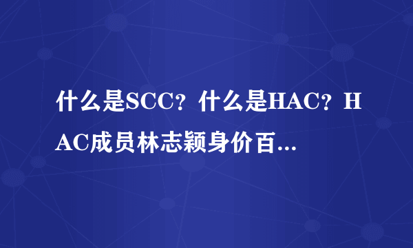 什么是SCC？什么是HAC？HAC成员林志颖身价百亿以上，这才是高富