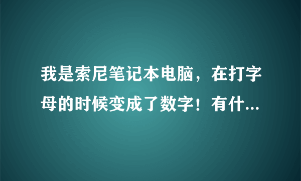 我是索尼笔记本电脑，在打字母的时候变成了数字！有什么解决的办法