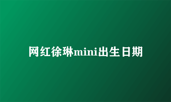 网红徐琳mini出生日期