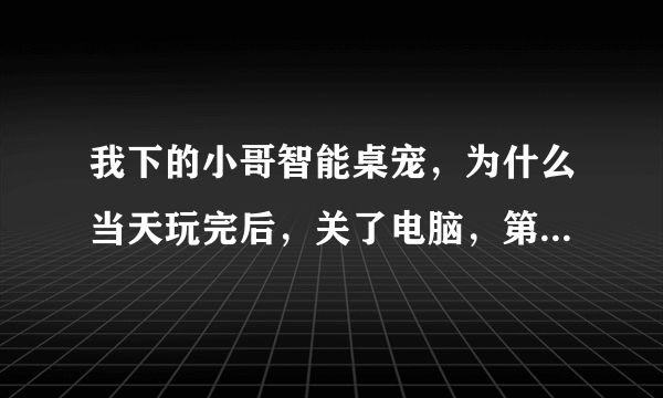 我下的小哥智能桌宠，为什么当天玩完后，关了电脑，第二次就打不开了？