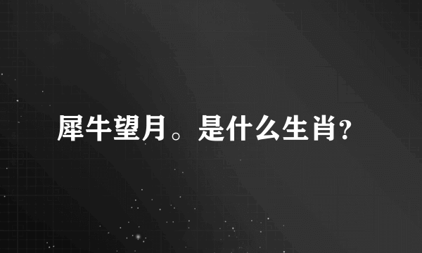 犀牛望月。是什么生肖？