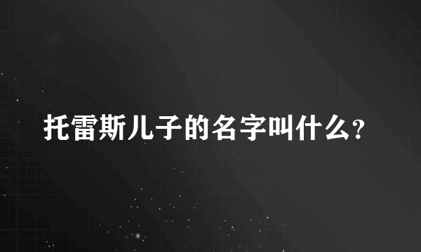 托雷斯儿子的名字叫什么？