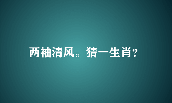 两袖清风。猜一生肖？