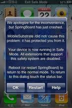 苹果手机出现Exit safe mode，怎么回事