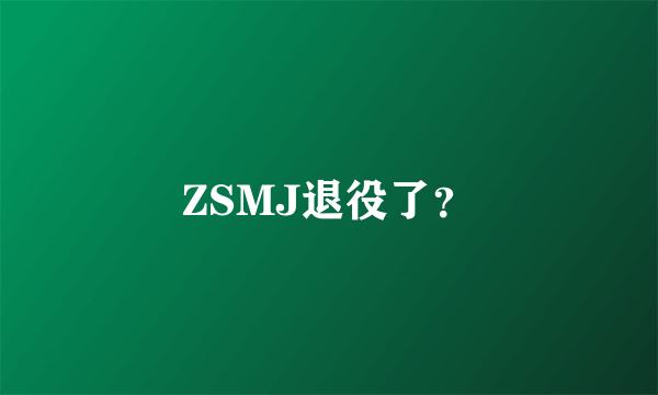 ZSMJ退役了？