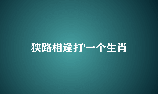 狭路相逢打'一个生肖