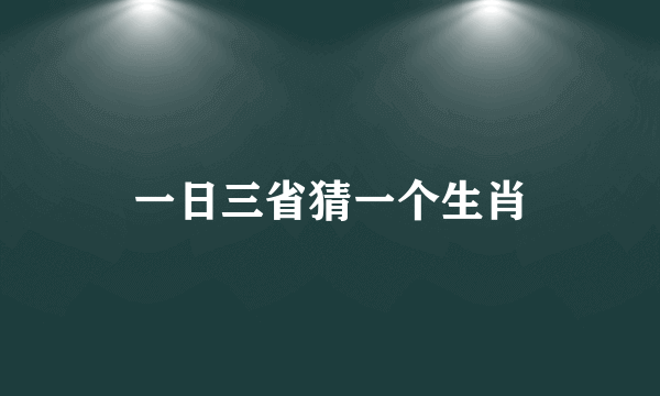 一日三省猜一个生肖