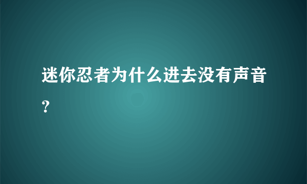 迷你忍者为什么进去没有声音？