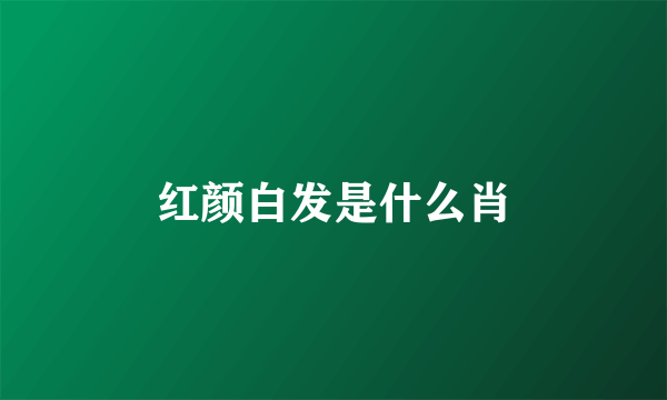 红颜白发是什么肖