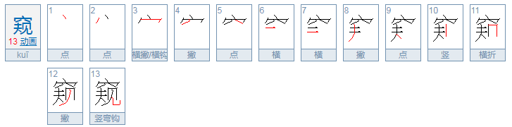 窥的读音