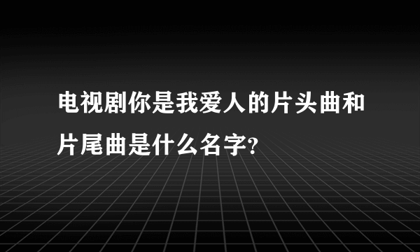 电视剧你是我爱人的片头曲和片尾曲是什么名字？