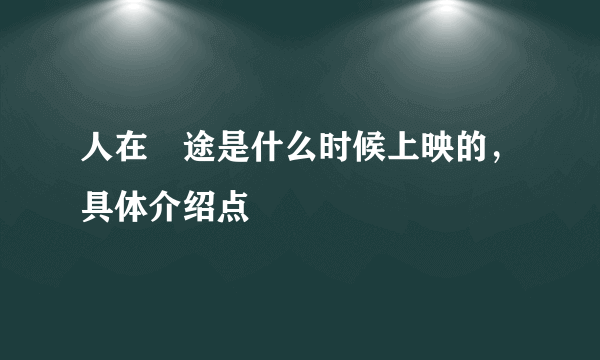 人在囧途是什么时候上映的，具体介绍点