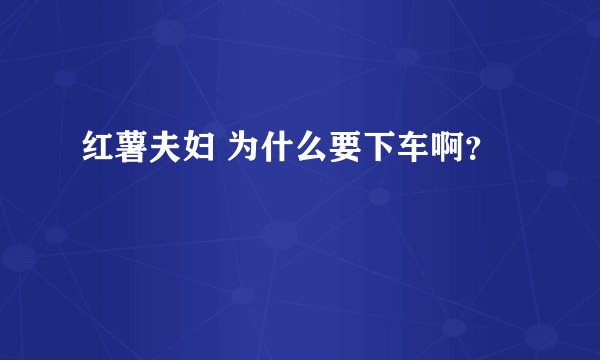 红薯夫妇 为什么要下车啊？