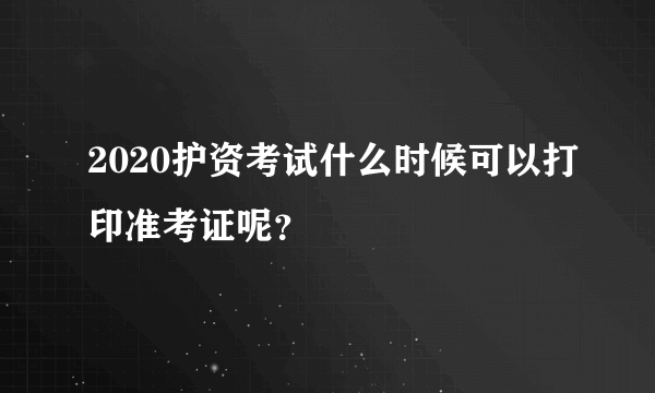 2020护资考试什么时候可以打印准考证呢？