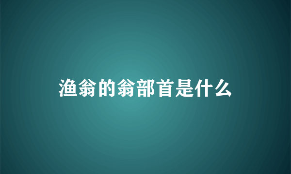 渔翁的翁部首是什么