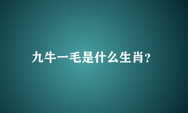 九牛一毛是什么生肖？