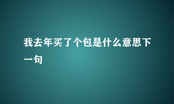 我去年买了个包是什么意思下一句