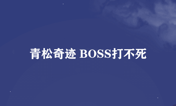 青松奇迹 BOSS打不死