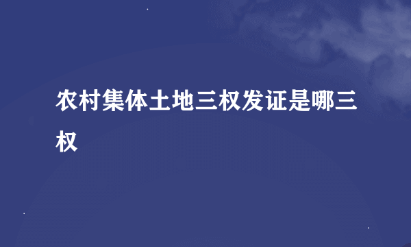 农村集体土地三权发证是哪三权