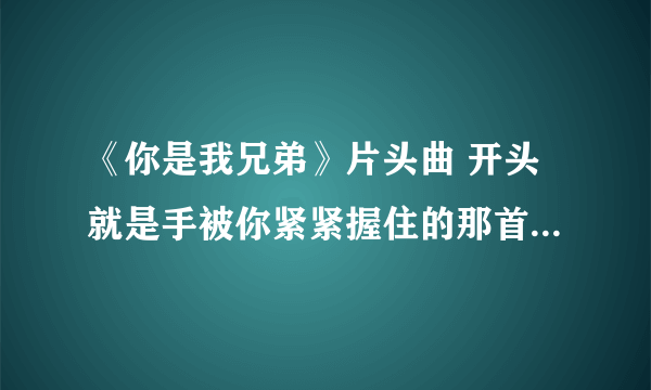 《你是我兄弟》片头曲 开头就是手被你紧紧握住的那首歌 也是花蕾蕾死的时候那首歌名字叫什么？