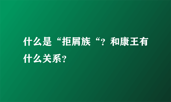 什么是“拒屑族“？和康王有什么关系？