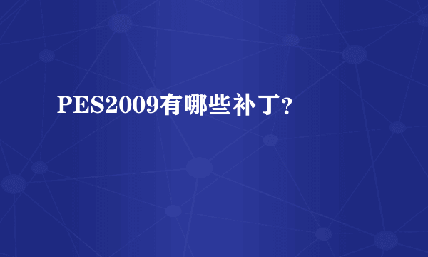 PES2009有哪些补丁？