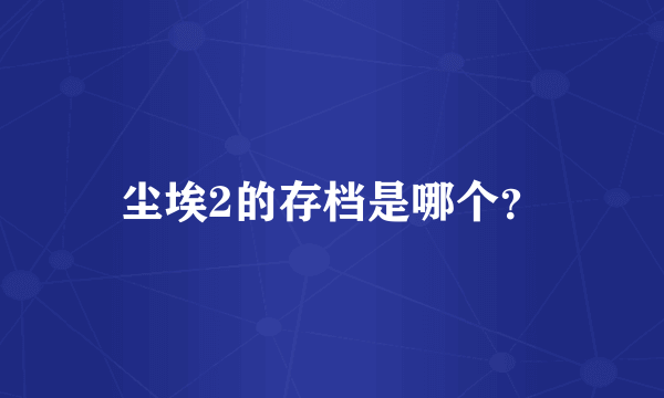 尘埃2的存档是哪个？