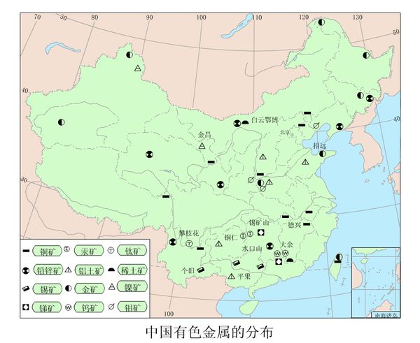 中国的有色金属矿大多分布在哪里?