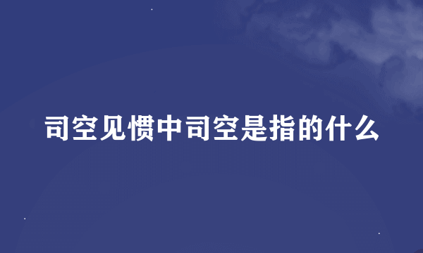 司空见惯中司空是指的什么