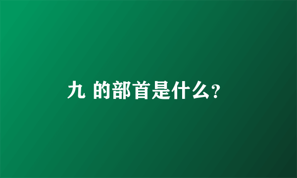 九 的部首是什么？