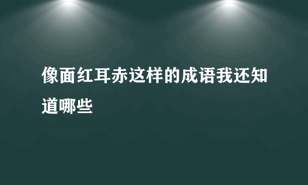 像面红耳赤这样的成语我还知道哪些